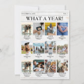 Jaar in de Review krant Kerstmis Familiefoto Feestdagenkaart (Achterkant)