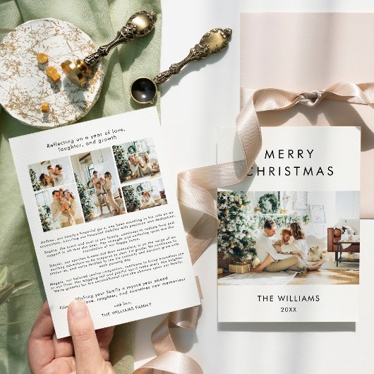 Jaar in de Review Modern Christmas Foto Feestdagenkaart