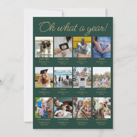Jaar in de Review Wat een jaar Foto Christmas Coll Feestdagenkaart (Achterkant)