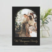 Jaar in de Review Wat een jaar Foto Christmas Coll Feestdagenkaart (Staand voorkant)