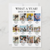 Jaar in de Review Wat een jaar fotocollage Kerst Feestdagenkaart (Achterkant)