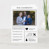 Jaar in de Review | Witte kerst infographic Feestdagen Kaart (Voorkant)