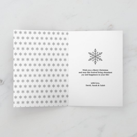 Jaar in de Review | Witte kerst infographic Feestdagen Kaart (Binnen)