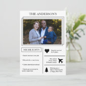 Jaar in de Review | Witte kerst infographic Feestdagenkaart (Staand voorkant)