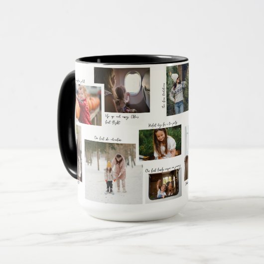 Jaar in Momenten 11 Familiefotocollage & Bijschrif Mok (Voorkant links)