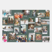 Jaar in Momenten 25 Familiefotocollage & Bijschrif Inpakpapier Vel (Voorkant)