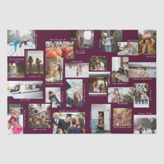 Jaar in Momenten 25 Familiefotocollage & Bijschrif Tissuepapier (Voorkant)