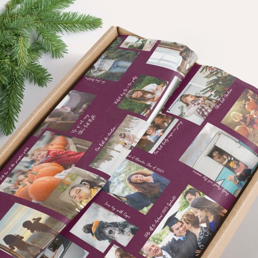 Jaar in Momenten 25 Familiefotocollage & Bijschrif Tissuepapier