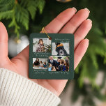 Jaar in Momenten Familie Fotocollage & Bijschrifte Keramisch Ornament<br><div class="desc">Vier het verhaal van je jaar met ons Year in Moments Family Photo Collage & Captions Ornament. De voorkant heeft een moderne collage-indeling met vier foto's, compleet met gepersonaliseerde bijschriften voor elk moment - perfect voor het benadrukken van vakanties, mijlpalen en dagelijkse geneugten. Op de achterkant is een volledige foto...</div>