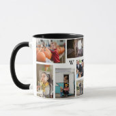 Jaar in Momenten Familie Fotocollage Keepsake Gift Mok (Links)