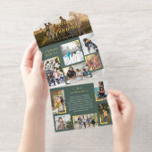 Jaar in Momenten Familie Fotocollage Kerstmis All In One Uitnodiging (Uittrekbaar)