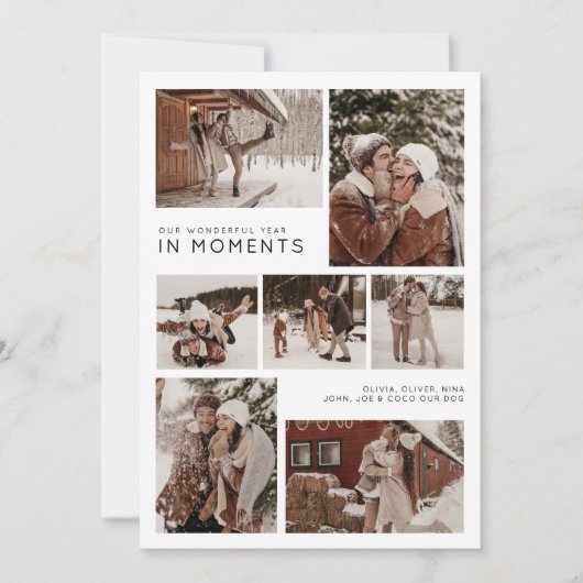 Jaar in momenten Familiefoto collage Kerstmis Feestdagenkaart (Voorkant)