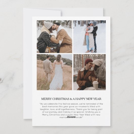 Jaar in momenten Familiefoto collage Kerstmis Feestdagenkaart (Achterkant)