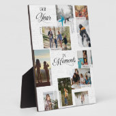 Jaar in Momenten Fotocollage Coördinaten Keepsake Fotoplaat (Zijkant)