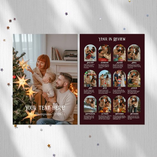 Jaar in Review 12 Fotofamilie Feestdagenkaart
