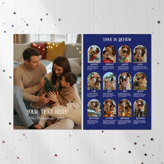 Jaar in Review 12 Fotofamilie Feestdagenkaart