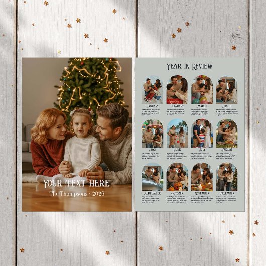 Jaar in Review 12 Fotofamilie Feestdagenkaart