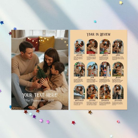 Jaar in Review 12 Fotofamilie Feestdagenkaart