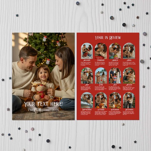 Jaar in Review 12 Fotofamilie Feestdagenkaart