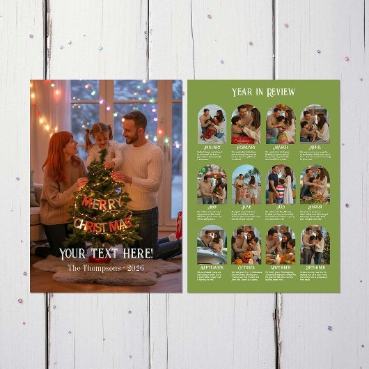 Jaar in Review 12 Fotofamilie Feestdagenkaart