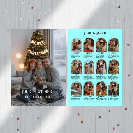Jaar in Review 12 Fotofamilie Feestdagenkaart