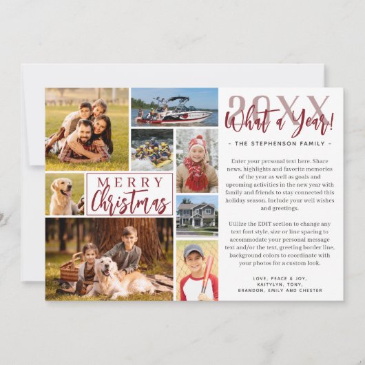 Jaar in Review 17 Aangepaste groeten voor fotocoll Feestdagenkaart (Voorkant)