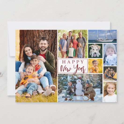 Jaar in Review 17 Aangepaste groeten voor fotocoll Feestdagenkaart (Achterkant)