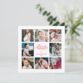 Jaar in Review 8 Foto Collage Holiday Card Kaart (Staand voorkant)