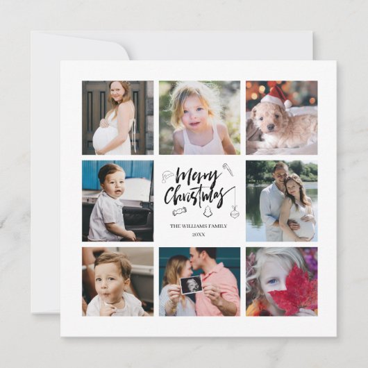 Jaar in Review 8 Foto Collage kerstkaart Kaart (Voorkant)