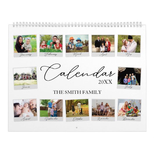 Jaar in Review aangepaste geheugenkalender voor fa Kalender (Hoes)