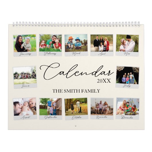 Jaar in Review aangepaste geheugenkalender voor fa Kalender (Hoes)