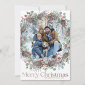 Jaar in Review Botanische krans Kerst Feestdagenkaart (Voorkant)