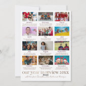 Jaar in Review Botanische krans Kerst Feestdagenkaart (Achterkant)