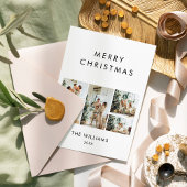 Jaar in Review Chic Merry Christmas Multi Foto Feestdagenkaart