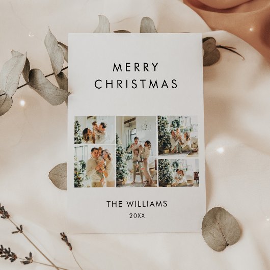 Jaar in Review Chique Modern Multi Photo Christmas Feestdagenkaart
