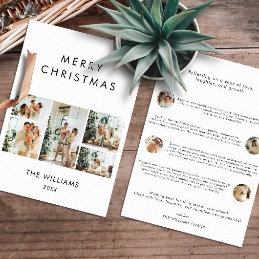 Jaar in Review Chique Modern Multi Photo Christmas Feestdagenkaart