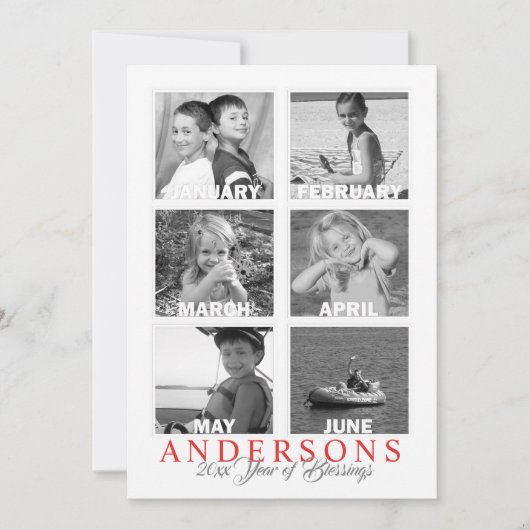 Jaar in Review Dubbelzijdige multi-fotokaart (Voorkant)