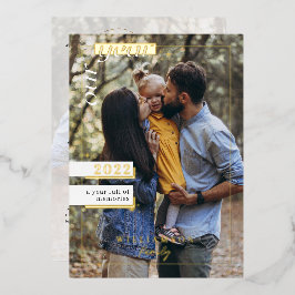 Jaar in Review Familie Foto's Jaar vol herinnering Folie Feestdagenkaart