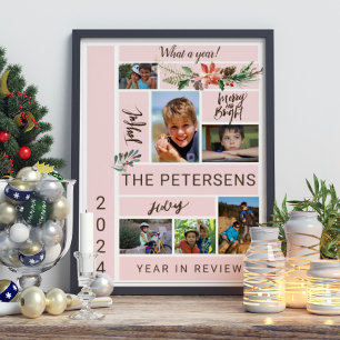 Jaar in Review Family Photo Collage Album Poster