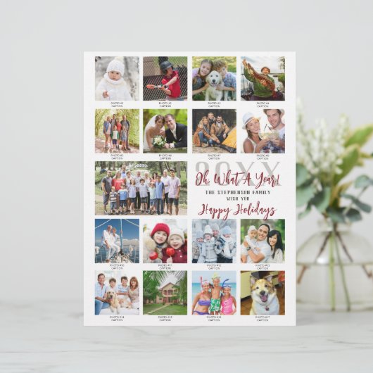 Jaar in Review Foto Collage 8.5x11 Holiday Letter (Staand voorkant)