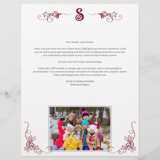 Jaar in Review Foto Collage 8.5x11 Holiday Letter (Achterkant)