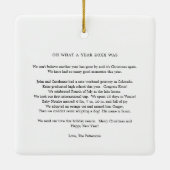 Jaar in Review Foto Collage Family Kerstmis Keramisch Ornament (Achterkant)