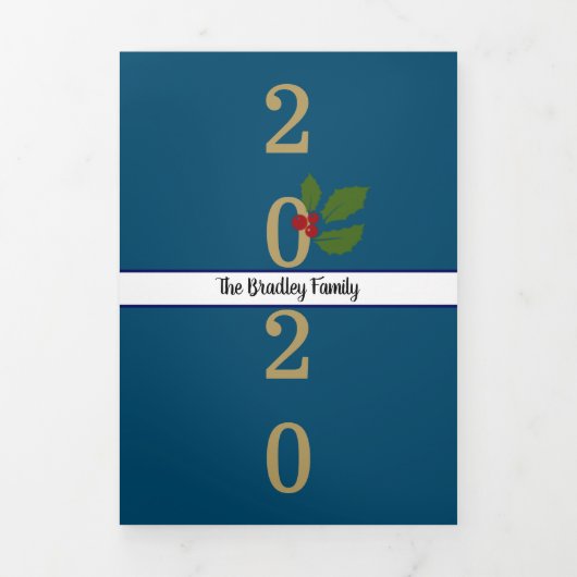 Jaar in Review Foto Collage kerstbrief Drieluik Kaart (Cover)