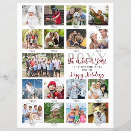 Jaar in Review Foto Collage kerstbrief Flyer (Voorkant)