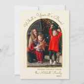 Jaar in Review Gold Script Arch Fotocollage Feestdagenkaart (Voorkant)