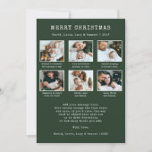 Jaar In Review Groene Foto Collage Vakantie Kaart (Voorkant)