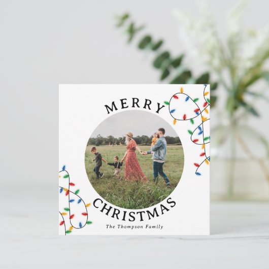 Jaar in Review Kerst Kaart Familie Maandfoto (Staand voorkant)