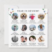 Jaar in Review Kerst Kaart Familie Maandfoto (Achterkant)