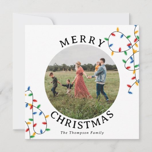 Jaar in Review Kerst Kaart Familie Maandfoto (Voorkant)