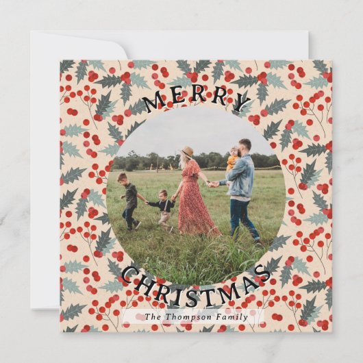 Jaar in Review Kerst Kaart Familie Maandfoto (Voorkant)